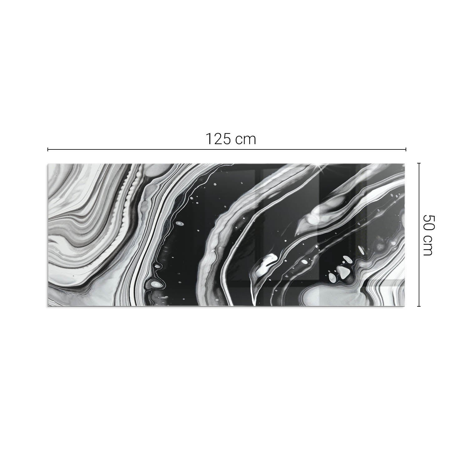 Szkło hartowane na podłogę pod kominek - 125x50 cm - Abstrakcyjne fale i linie - TULUP - 2