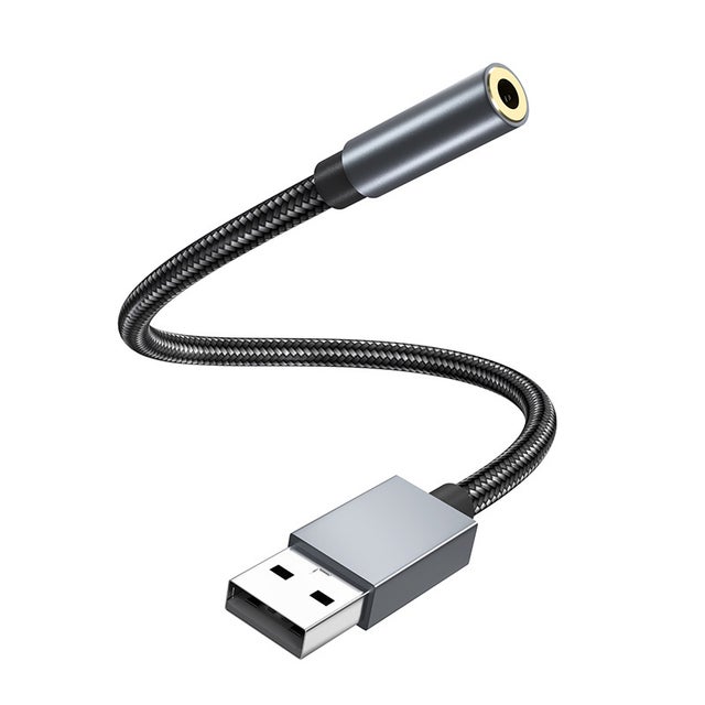Adaptateur audio USB-A vers prise jack 3,5 mm Grey