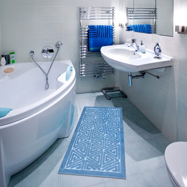 Linea Due Tappetino Da Bagno 3D, Ultra Morbido E Assorbente, Antiscivolo, 5 Anni Di Garanzia, MERKUR, Tappeto Per Il Bagno 60x100 Cm, Blu : Amazon.it: Casa E Cucina
