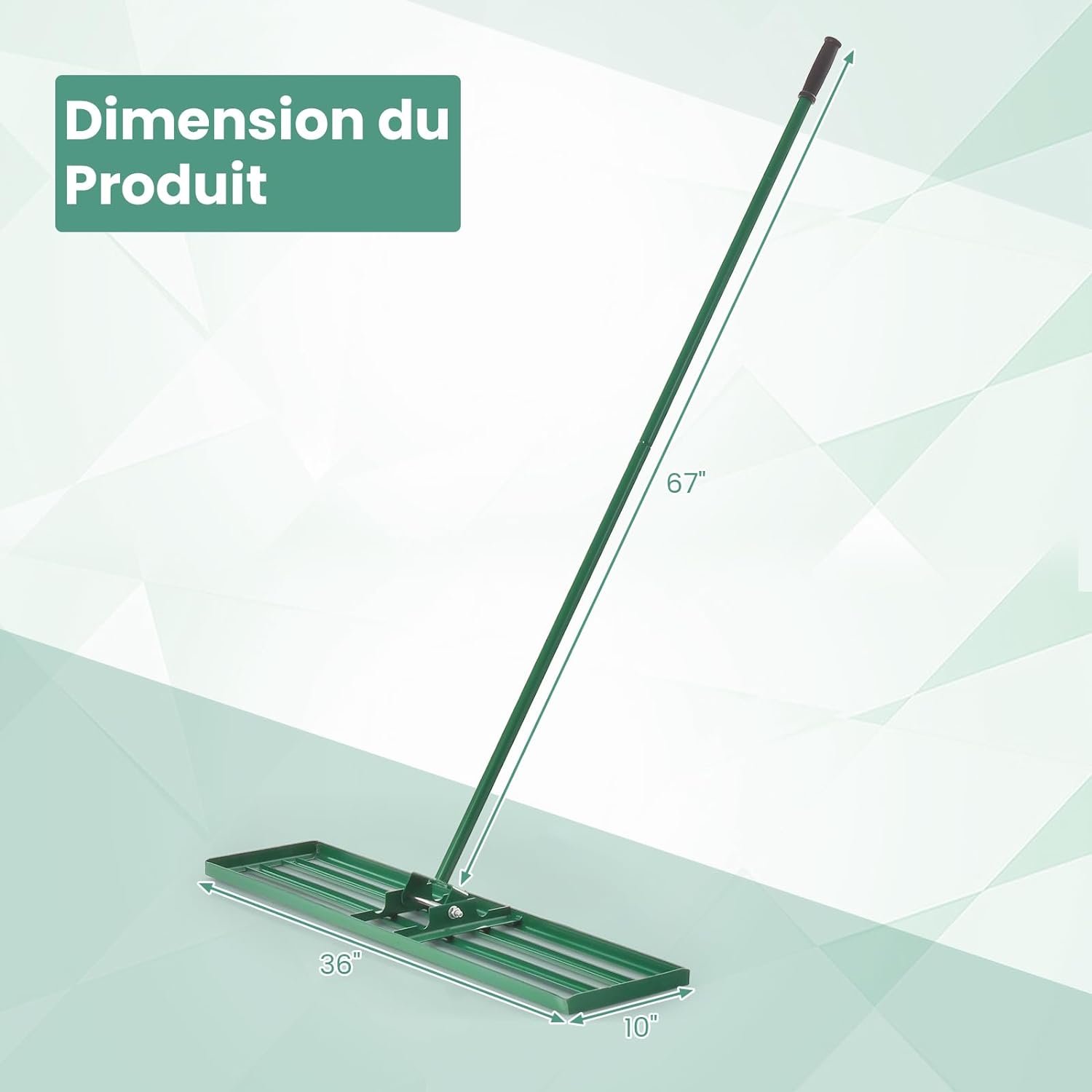 Grabie do Wyrównywania Trawnika 91 x 25 cm – z Dwuczęściowym Uchwytem Antypoślizgowym – Grabie Ogrodowe do Podwórka/Ogrodu - 4