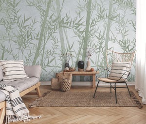 Carta Da Parati Impermeabile Bambù Verde 400x280 Cm – Fotomurale Lavabile Per Bagno, Cucina, Soggiorno, Con Kit Completo Di Colla E Vernice