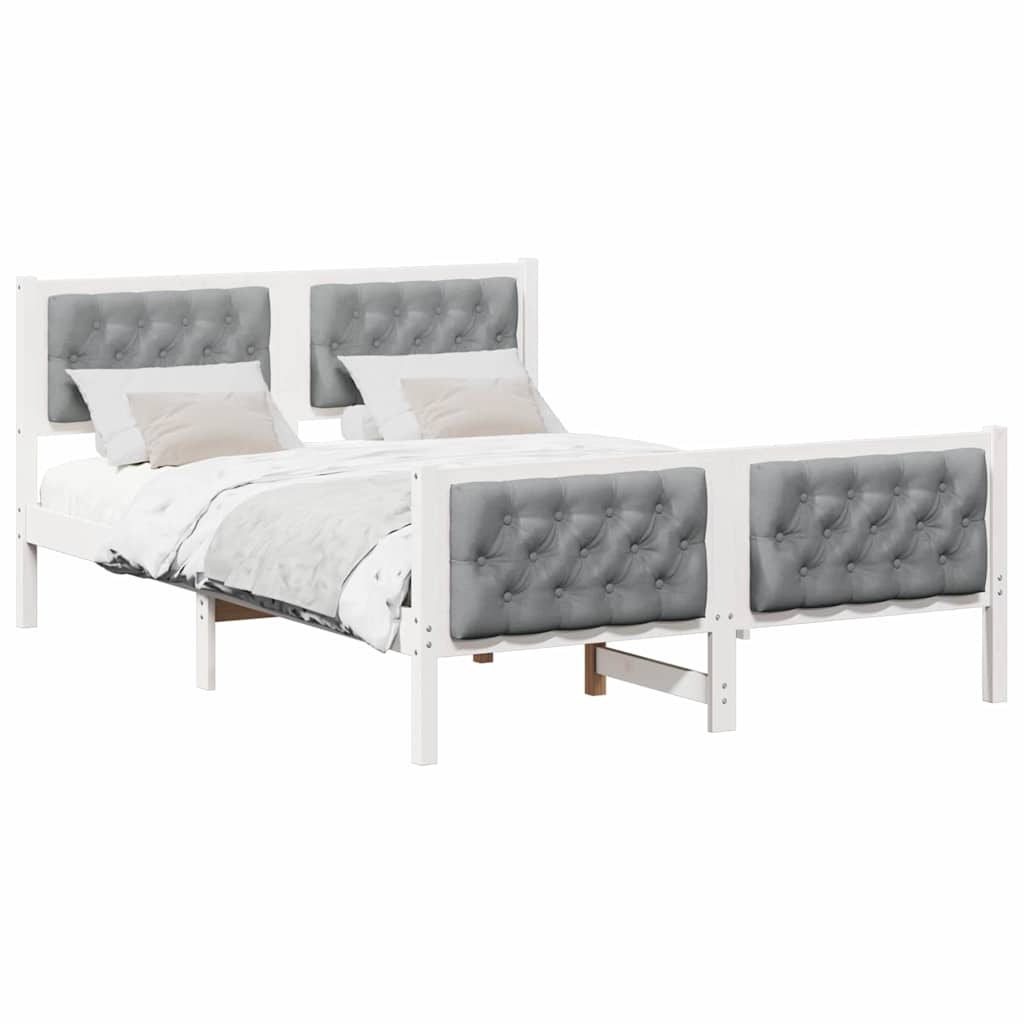 Cadre de lit gris clair 140 x 200 cm pin massif - 3