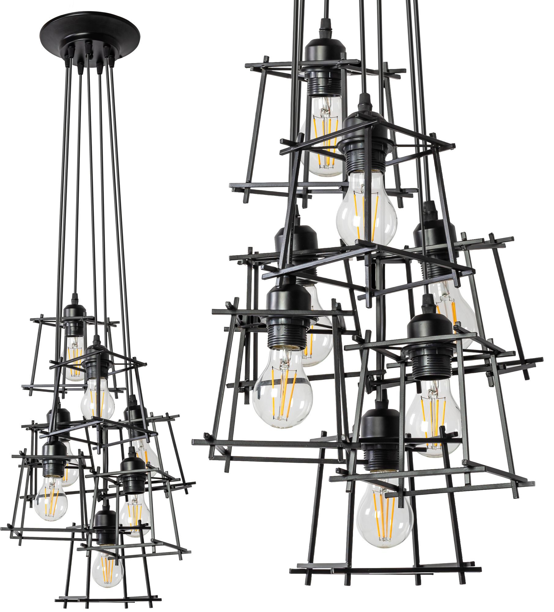 Lampa Sufitowa Wisząca Toolight App221-7Cp Czarny