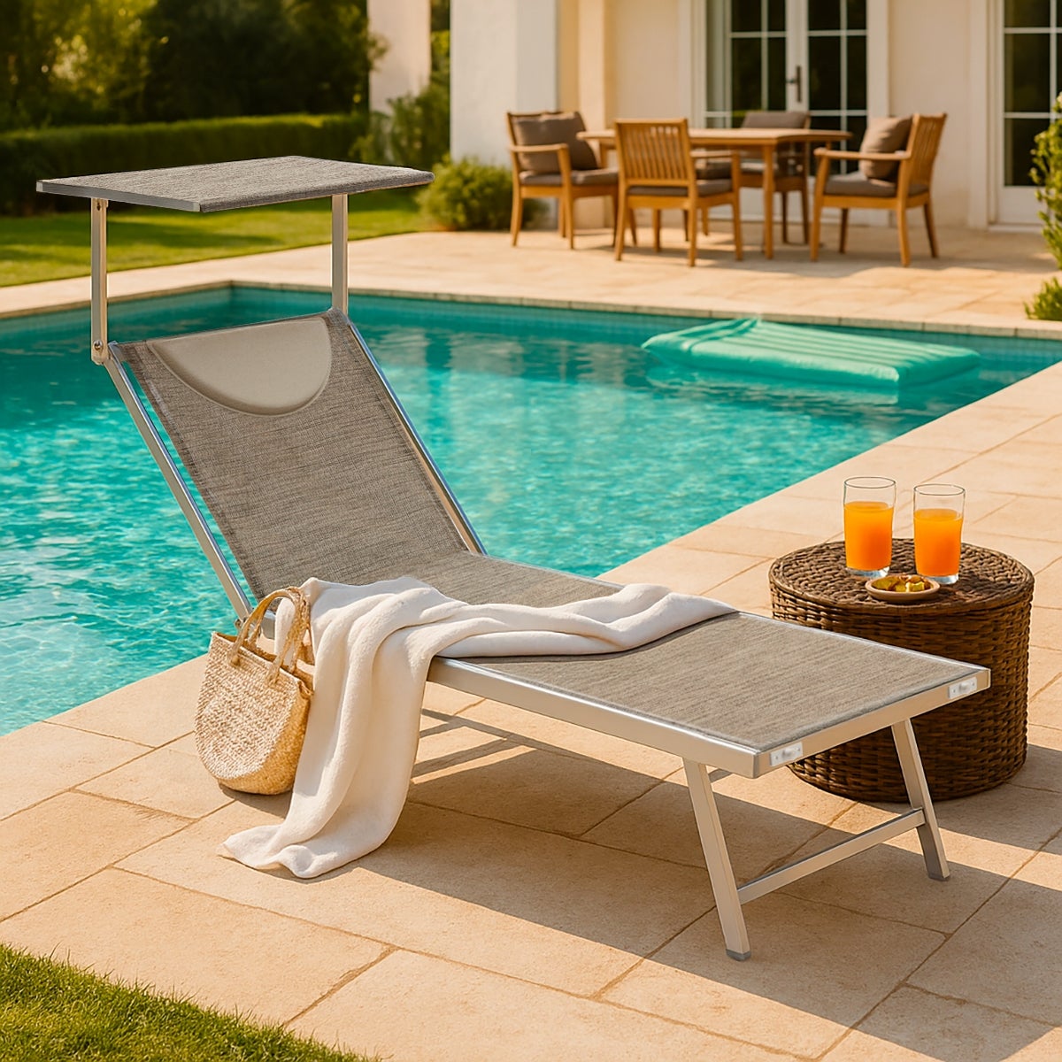 4 transats de plage bains de soleil en aluminium Santorini Limited Edition - 3