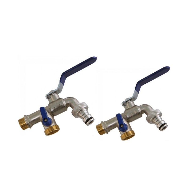 Pack Grifos de Jardín Premium de Doble Salida 1/2'' 3/4