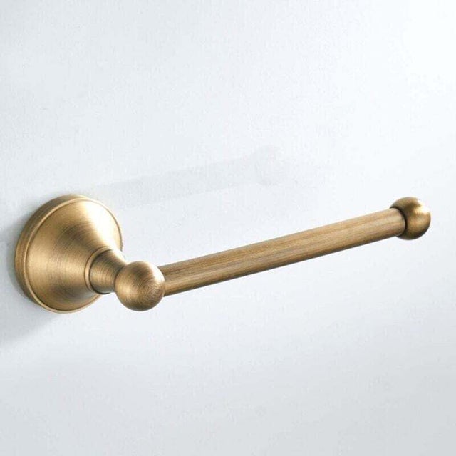 Porte-papier toilette mural sans couvercle – laiton antique, universel