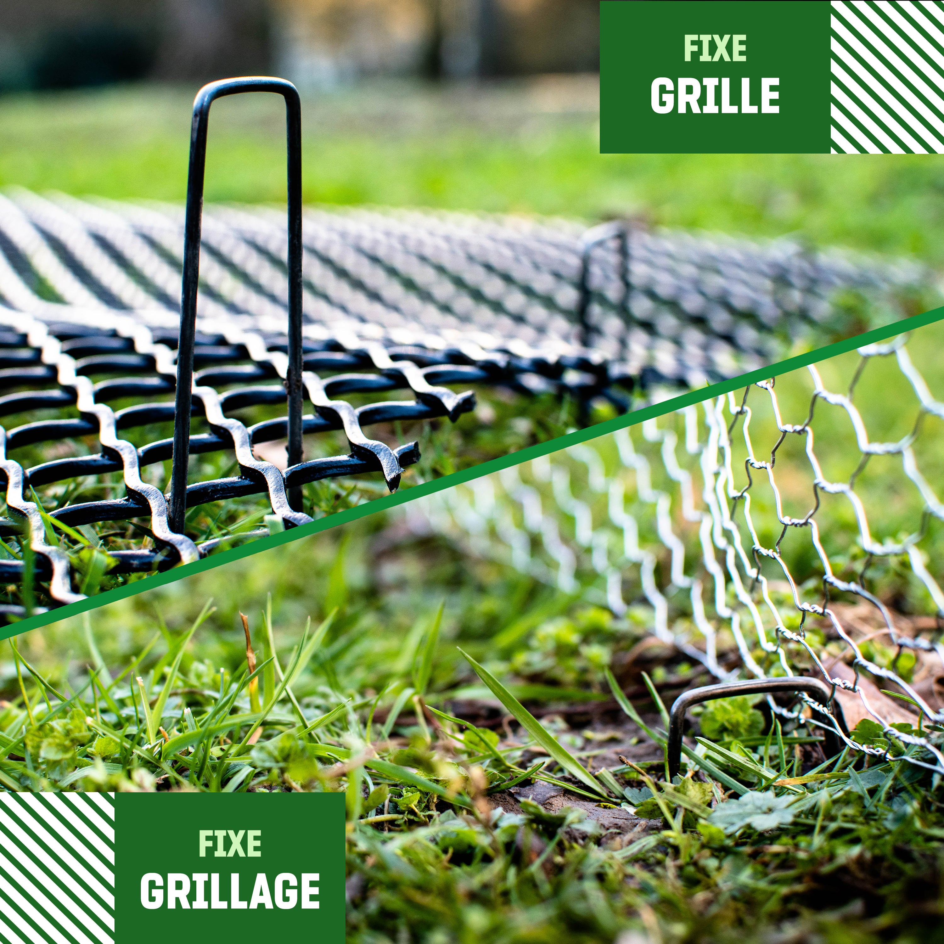 GardenGloss Piquets de fixation en acier (25 Pièces) - Pour Toiles de Paillages et de Jardinage - 150 mm de long, 25 mm de large, Ø 2.7 mm - 6