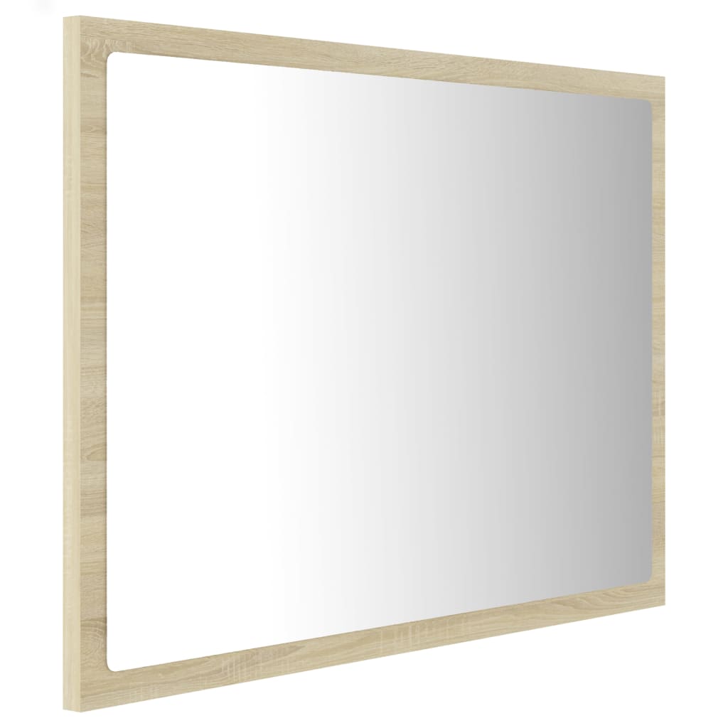Miroir LED de salle de bain Chêne sonoma 60x8,5x37 cm Aggloméré vidaXL - 4