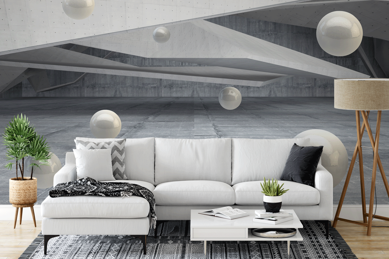 Papier peint trompe l'œil architecture industrielle L450cm x H260cm