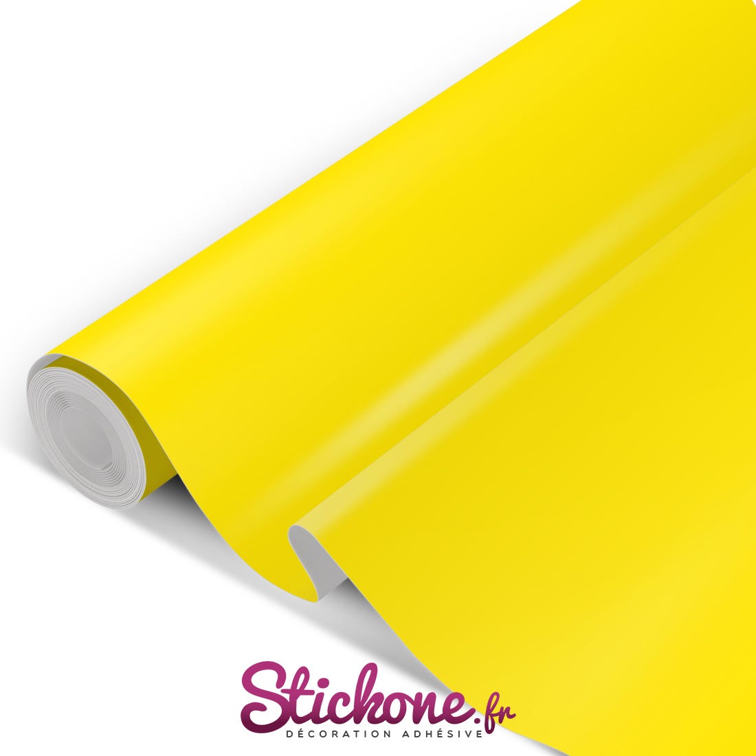 Sticker Rework Jaune Adhésif vinyle jaune mat au mètre | Leroy Merlin
