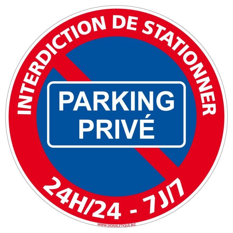 Cartello Divieto Di Sosta Giorno E Notte – 230 Mm, PVC Rigido 1,5 Mm, Stampa Digitale, Produzione Francese AUA SIGNALETIQUE