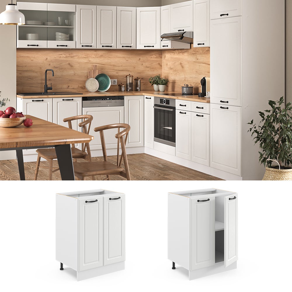 Vicco Meuble bas de cuisine R-Line, Blanc campagne, 60cm sans PT - 2