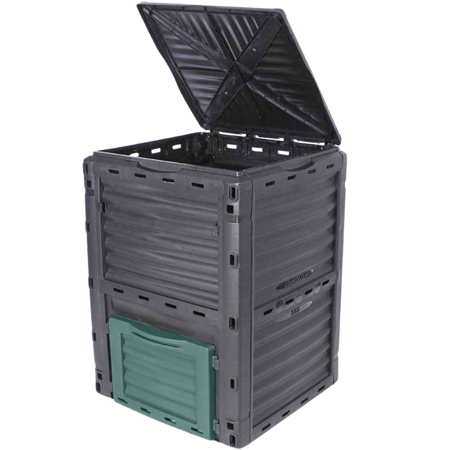 Composteur de jardin 300 L - 83 x 61 x 61 cm en plastique, Polypropylène - 9