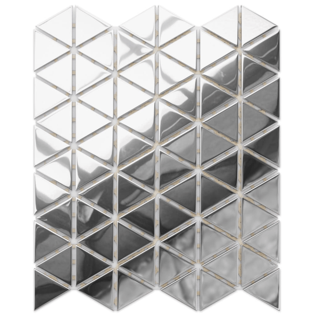 Mosaico in vetro su rete per bagno o cucina 26,3 x 30,3 cm - Mirror Reflection