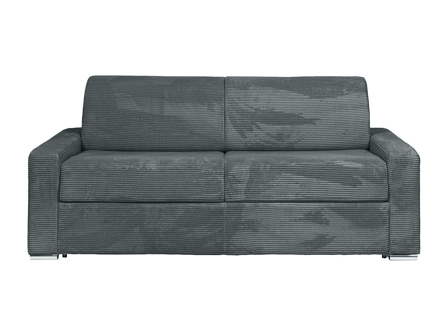 Kanapa 4-osobowa rozkładana typu express ze sztruksu w kolorze stalowego błękitu - Miejsce do spania 160 cm - Materac 14 cm - CALITO
