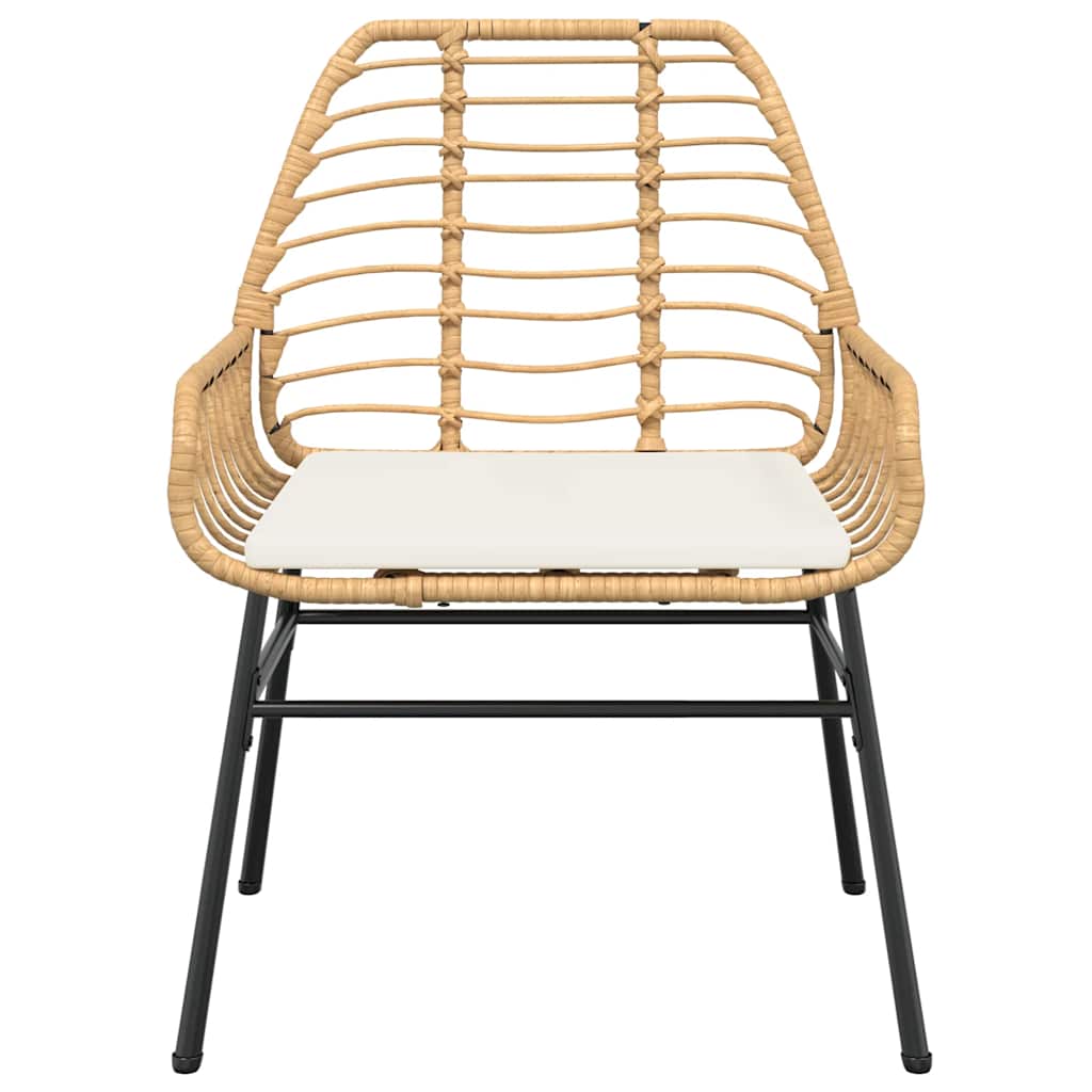 Juego de comedor de jardín de 7 piezas con cojines de ratán sintético marrón y cristal. - 5