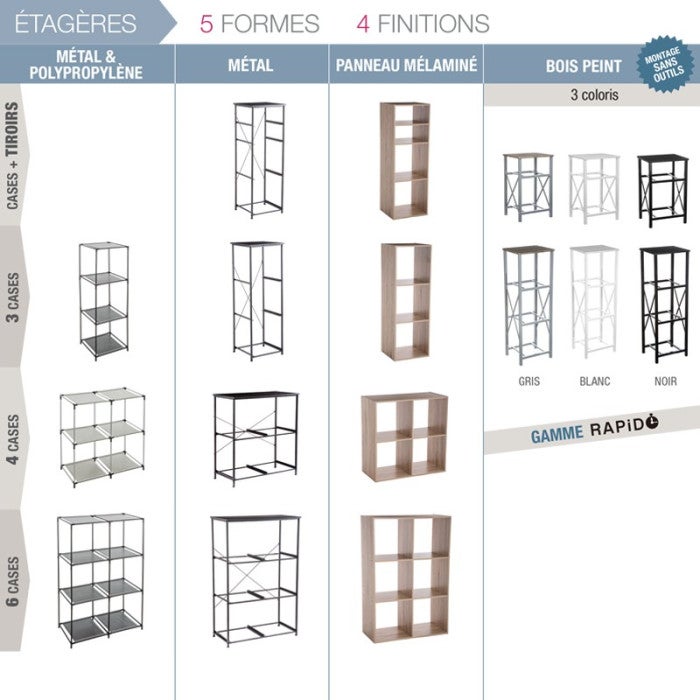 5five Scaffale Mix N Modul 9 Ripiani – Effetto Rovere Naturale, Design A Cubi - 4