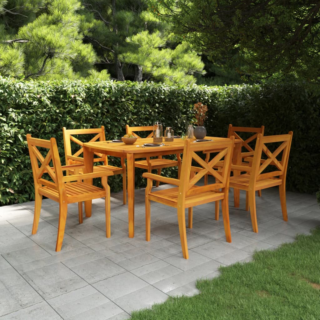 Table de jardin en bois d'acacia massif 160x90x75 cm - 2