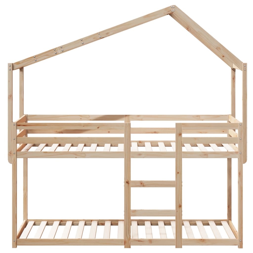 Lit superposé avec toit 75x190 cm bois de pin massif CFW51713 - 3
