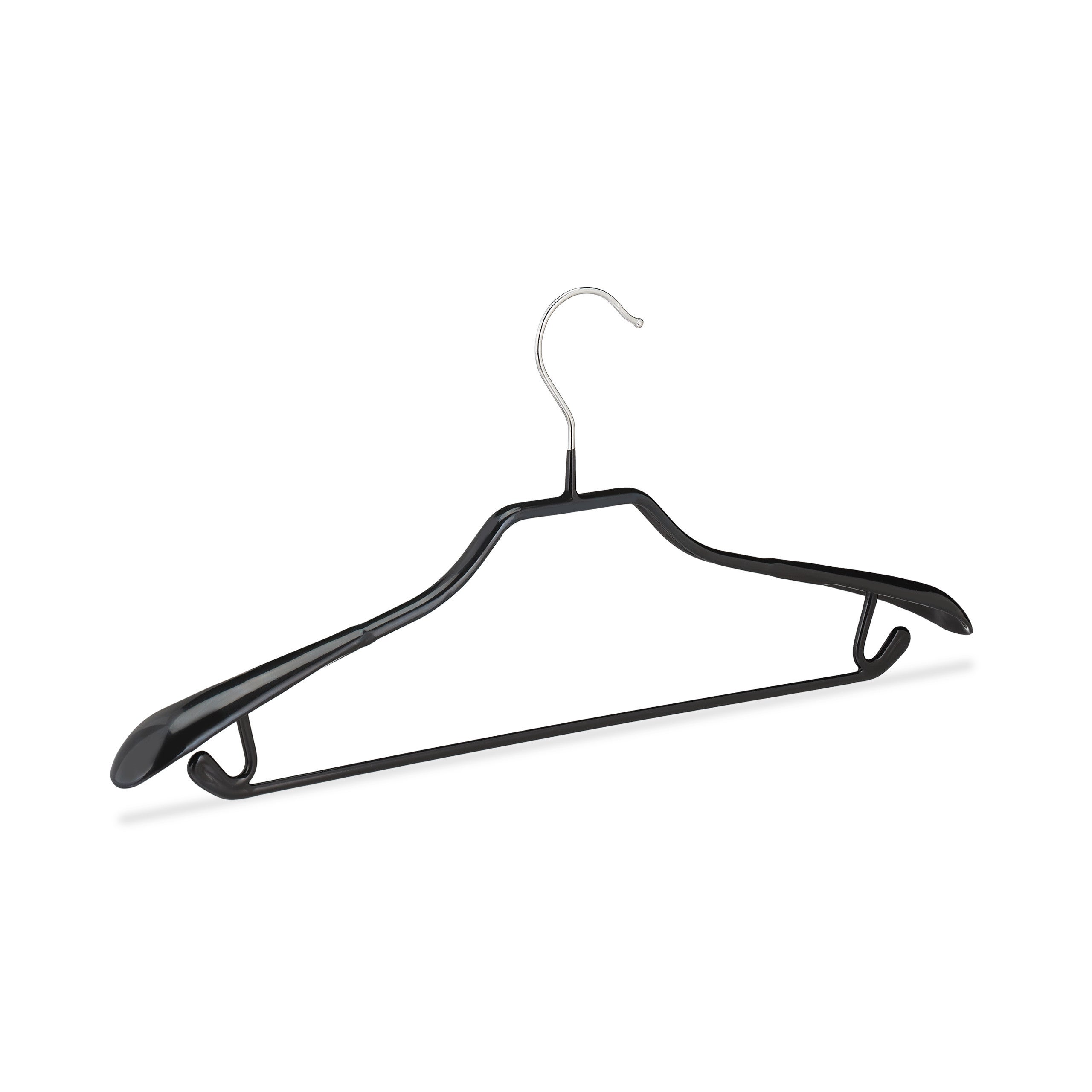 Cintres pour costumes revêtement antidérapant noir métal lot de 100, noir, Relaxdays - 6