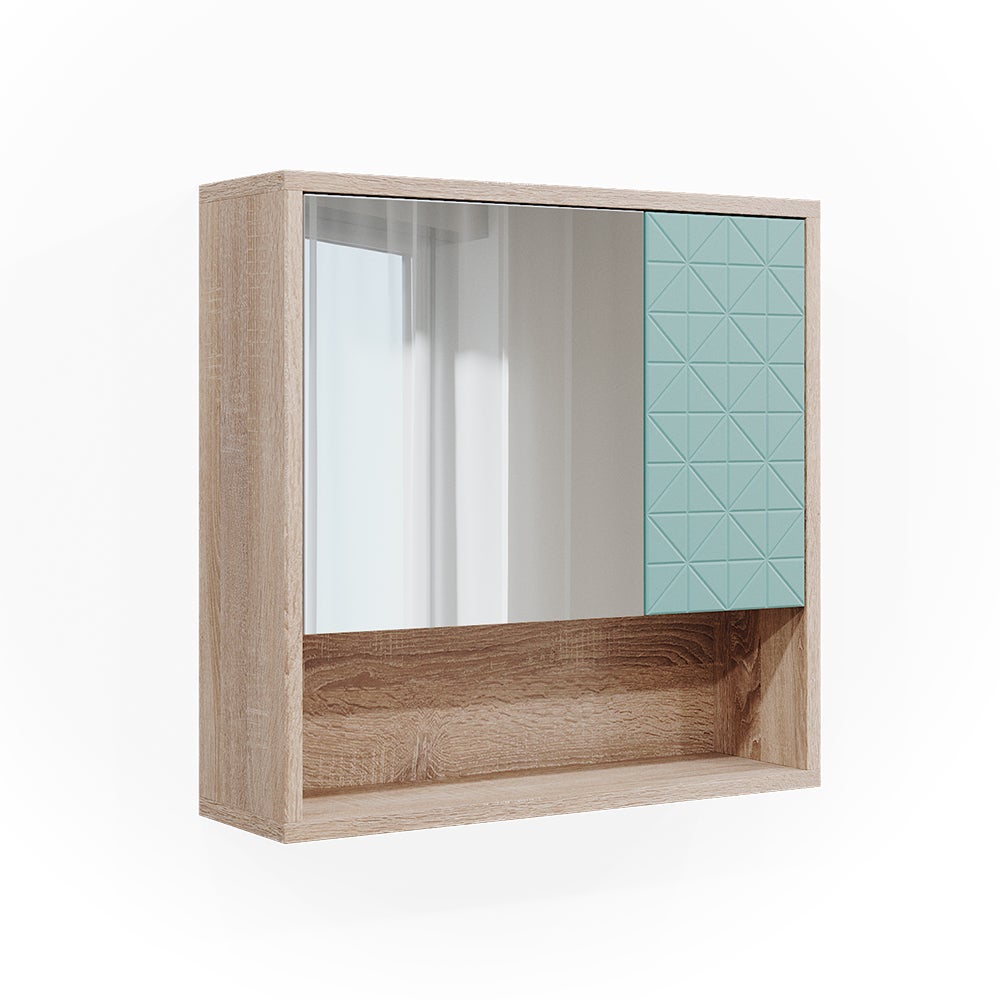 Vicco Szafka z lustrem w łazience Agasta, Miętowa zieleń, 54 x 53 cm