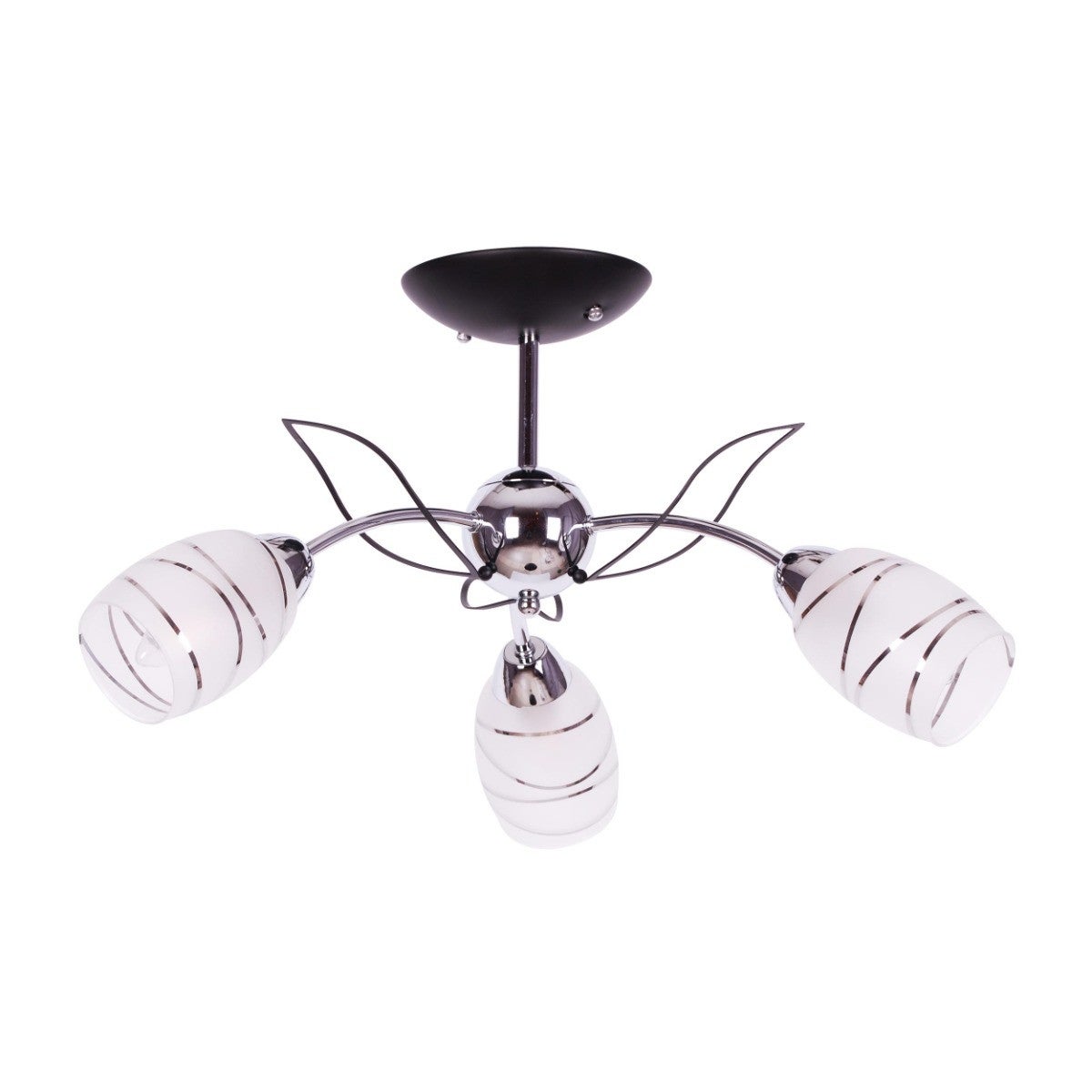 Lampa sufitowa Xena chromowana biała 3xE14x40W wym: 28 x 60 x 60 cm szkło Kaja