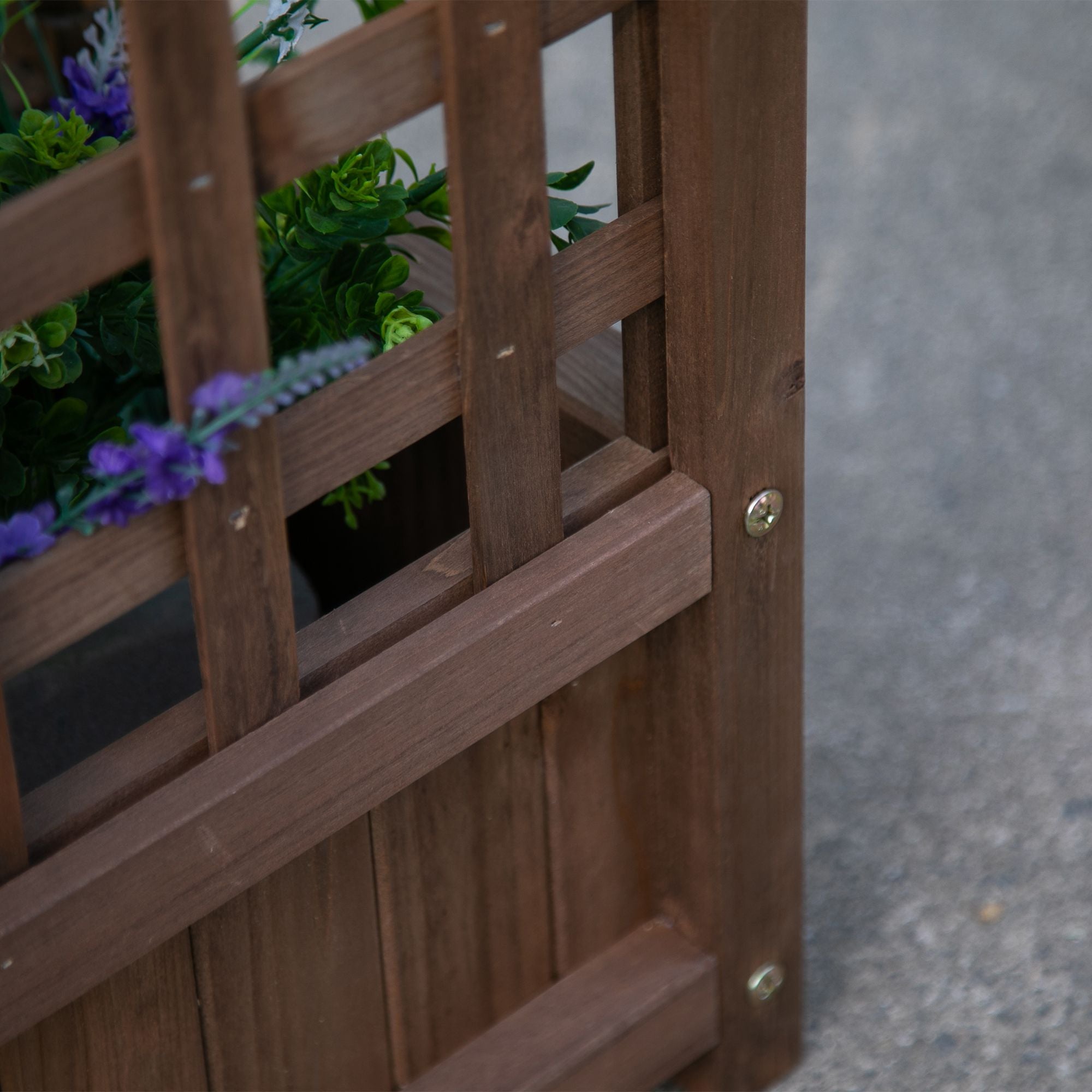 Jardinière avec Treillis - bac à Fleurs - jardinière sur Pied - dim. 64L x 28l x 120H cm Inserts d'irrigation Inclus Bois Sapin traité - 8