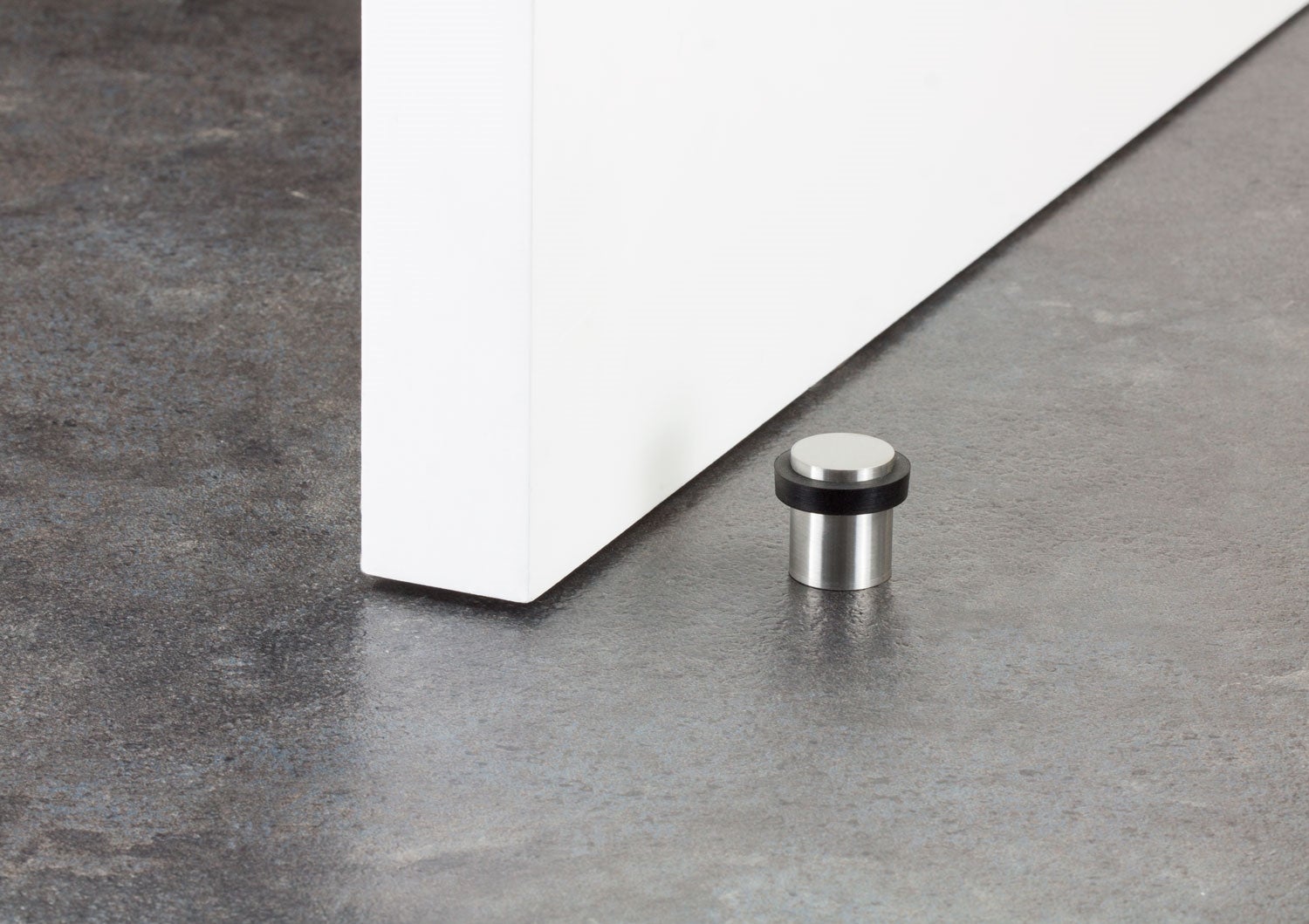 Lot de 4 butées de porte 20 x 25 mm pour sol, acier avec caoutchouc de protection noir, montage à vis, Herrajes EVI - 3