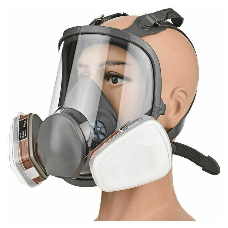 16 en 1Masque à gaz antibuée, respirateur facial intégral, respirateur de pulvérisation de peinture industrielle, filtre de travail de sécurité - 7