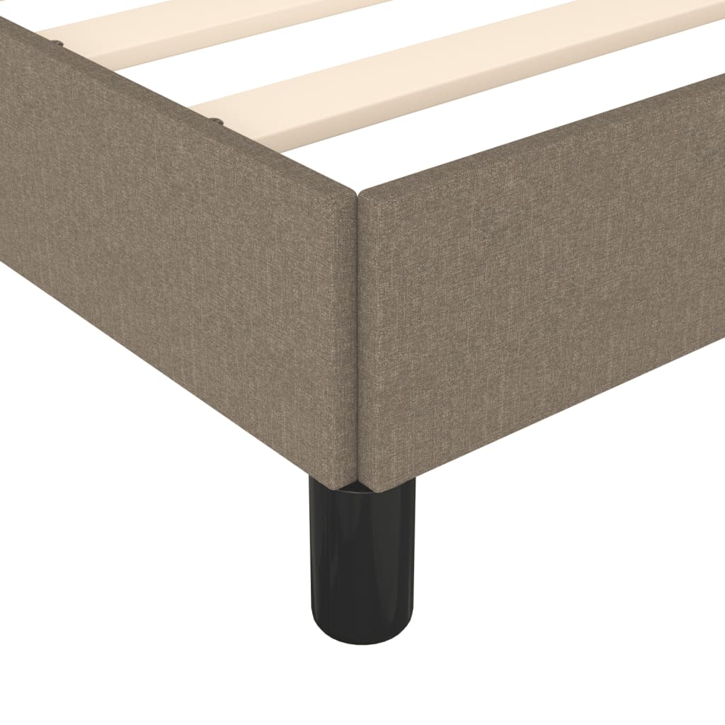 Cadre de lit sans matelas en tissu taupe pour la chambre, 160 × 200 cm - 7