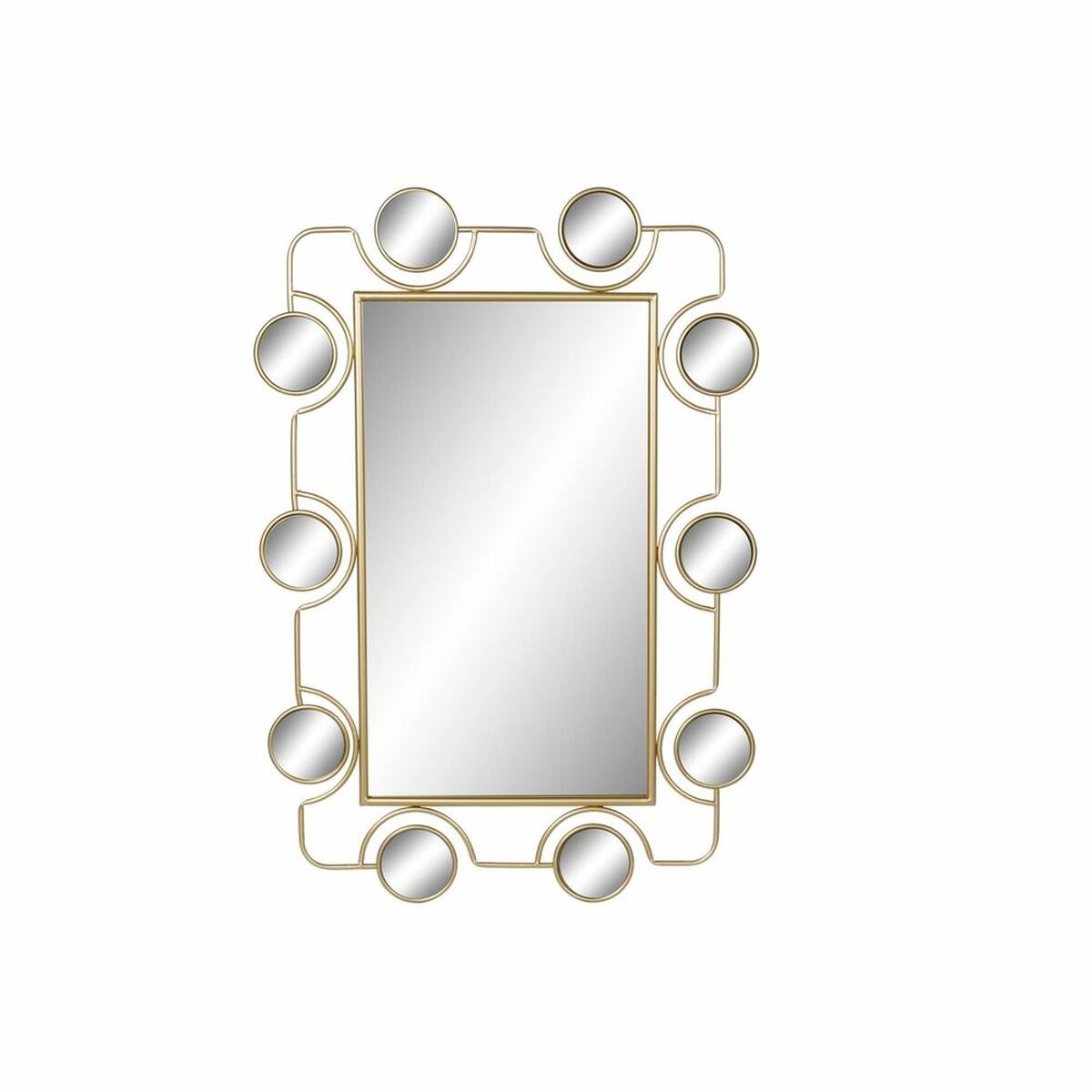 Espejo de pared dkd home decor negro pvc metal dorado (70 x 2 x 100 cm) 8424001812196 s3022942 dkd home decor