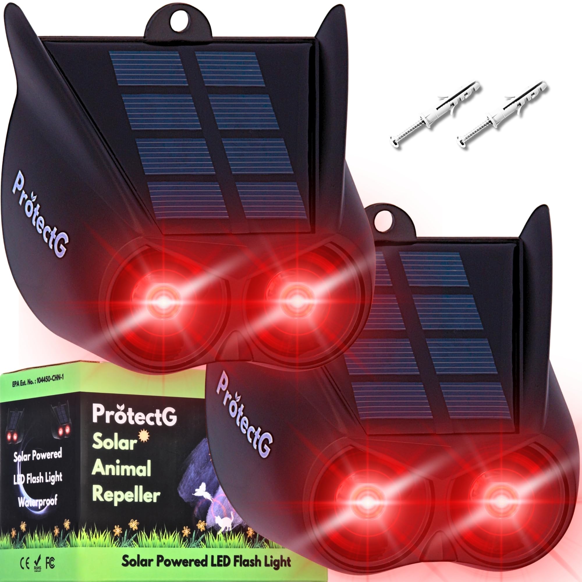 Zestaw solarnych odstraszaczy do ziemi przeciwko owadom z ulepszoną częstotliwością i migającym światłem użytku zewnątrz odstraszania kurniku farmie