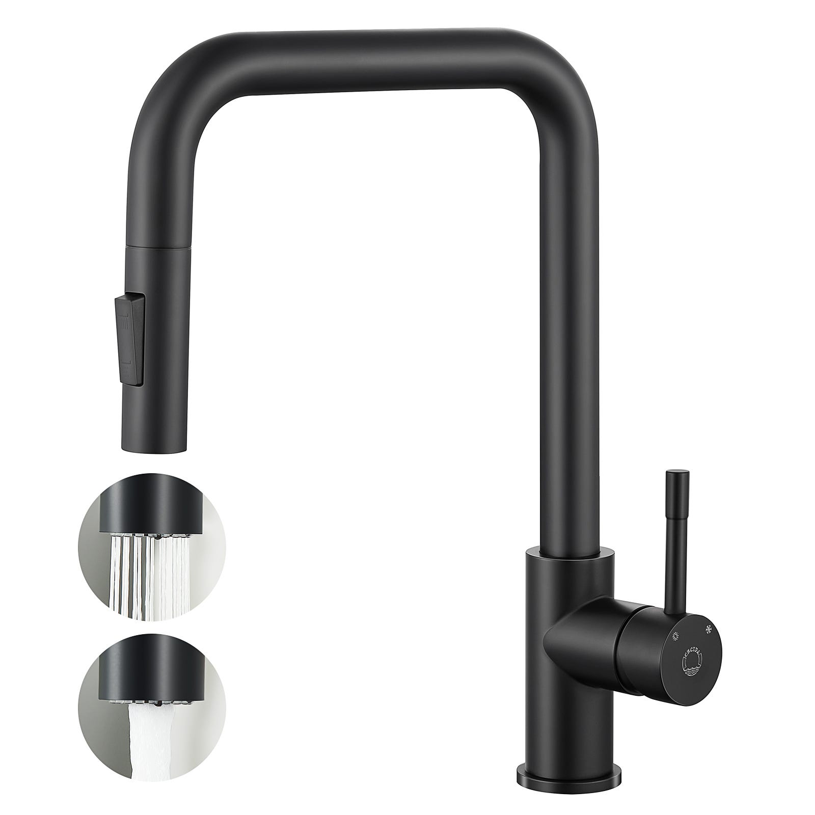 Robinet d'évier de Cuisine, Robinet de cuisine noir rotatif à 360 Robinet d'évier de Cuisine, Robinet de cuisine noir rotatif à 360
