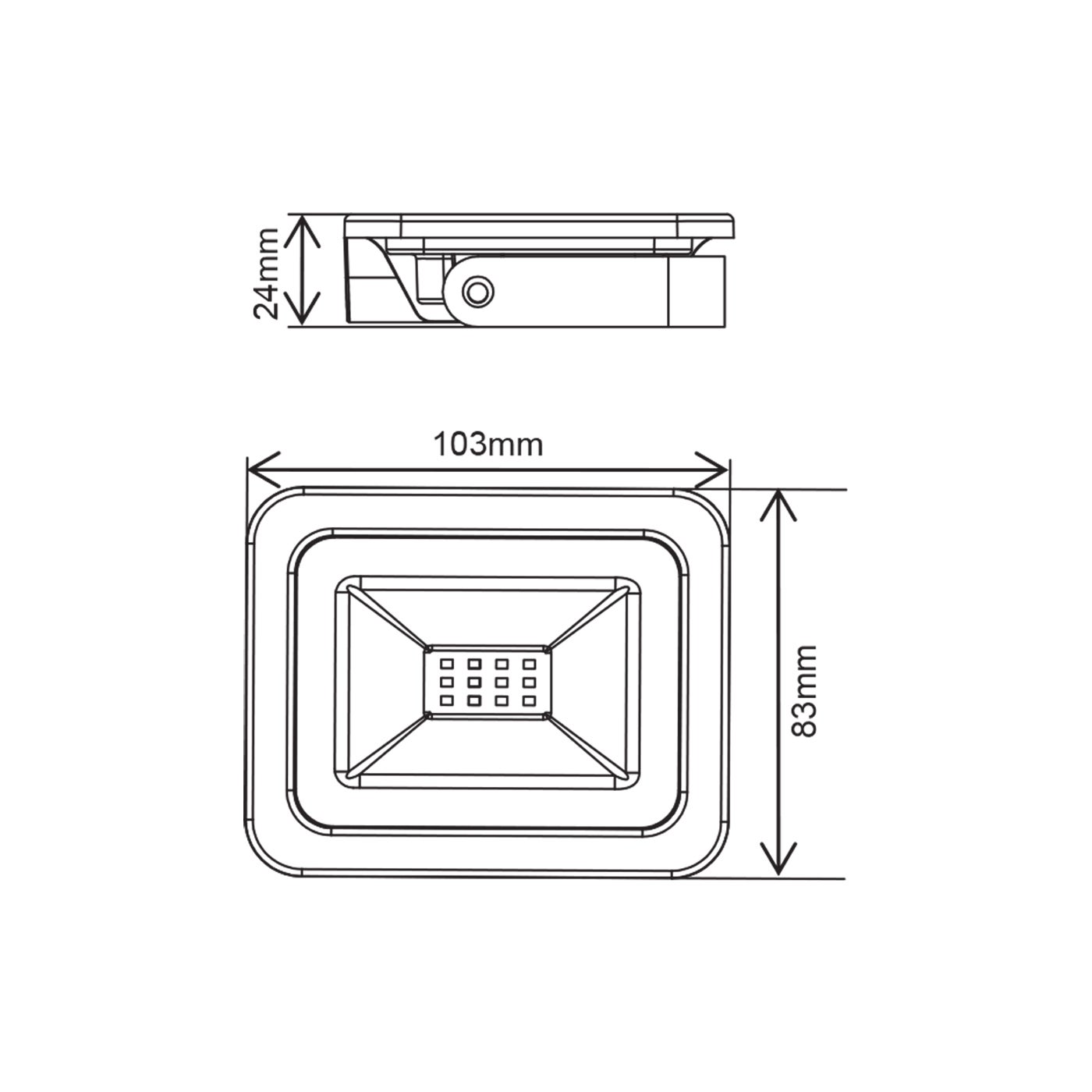 Biały reflektor LED 200-265VAC 10W 4000K