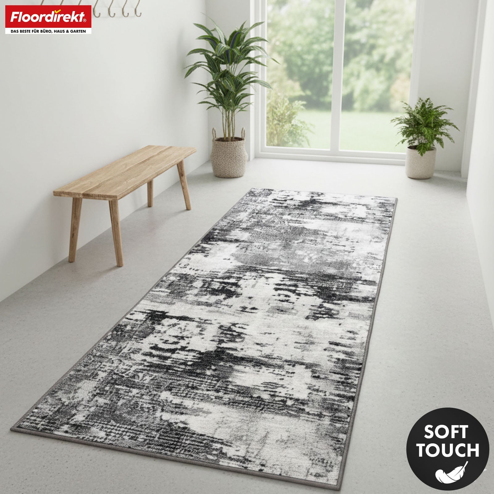 Tapis couloir Ravena pour sublimer vos espaces, Anthracite, 80 x 450 cm - 2