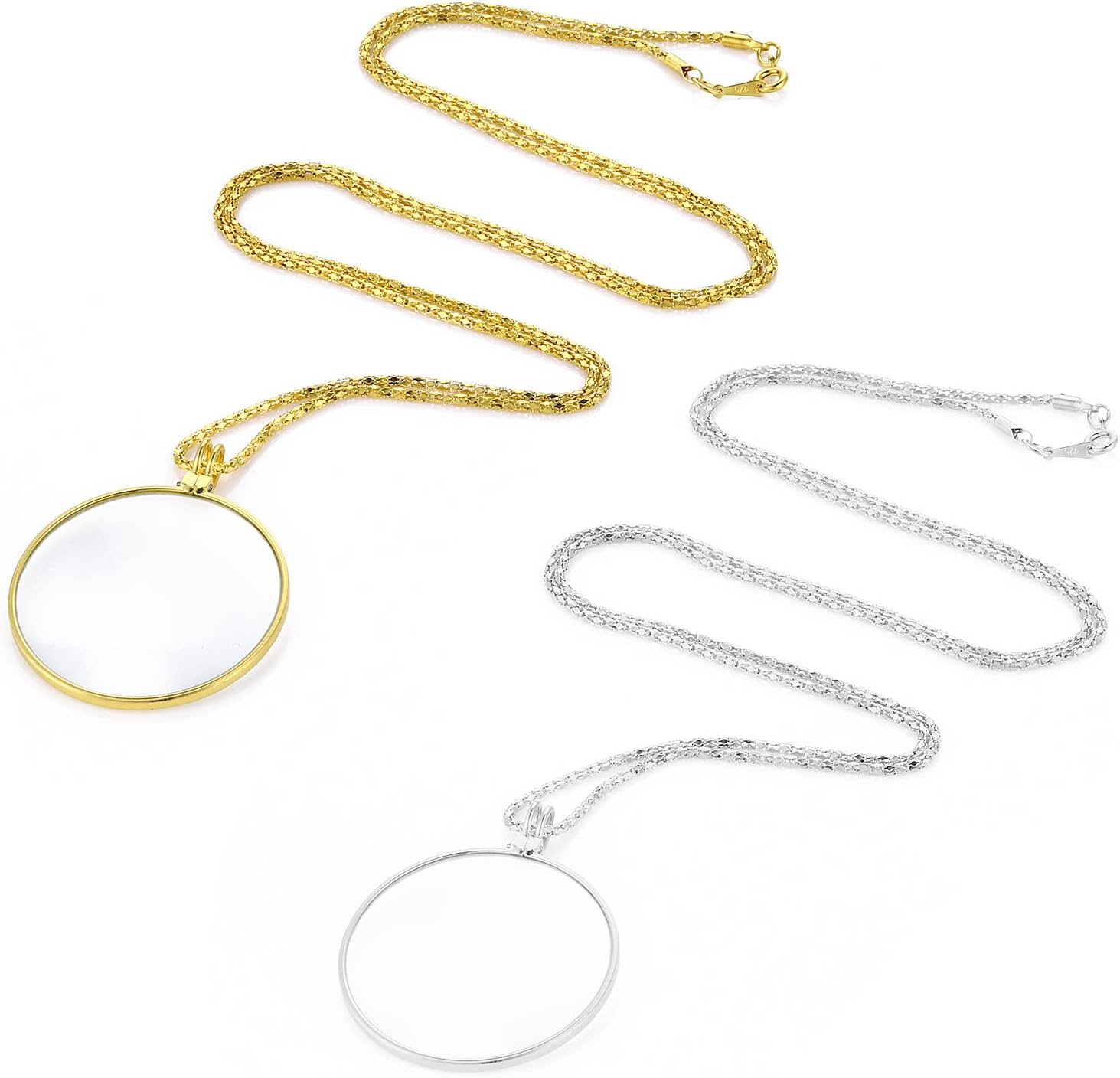 Pièces 5X Monocle Loupe Lunettes avec Alliage Collier Pendentif