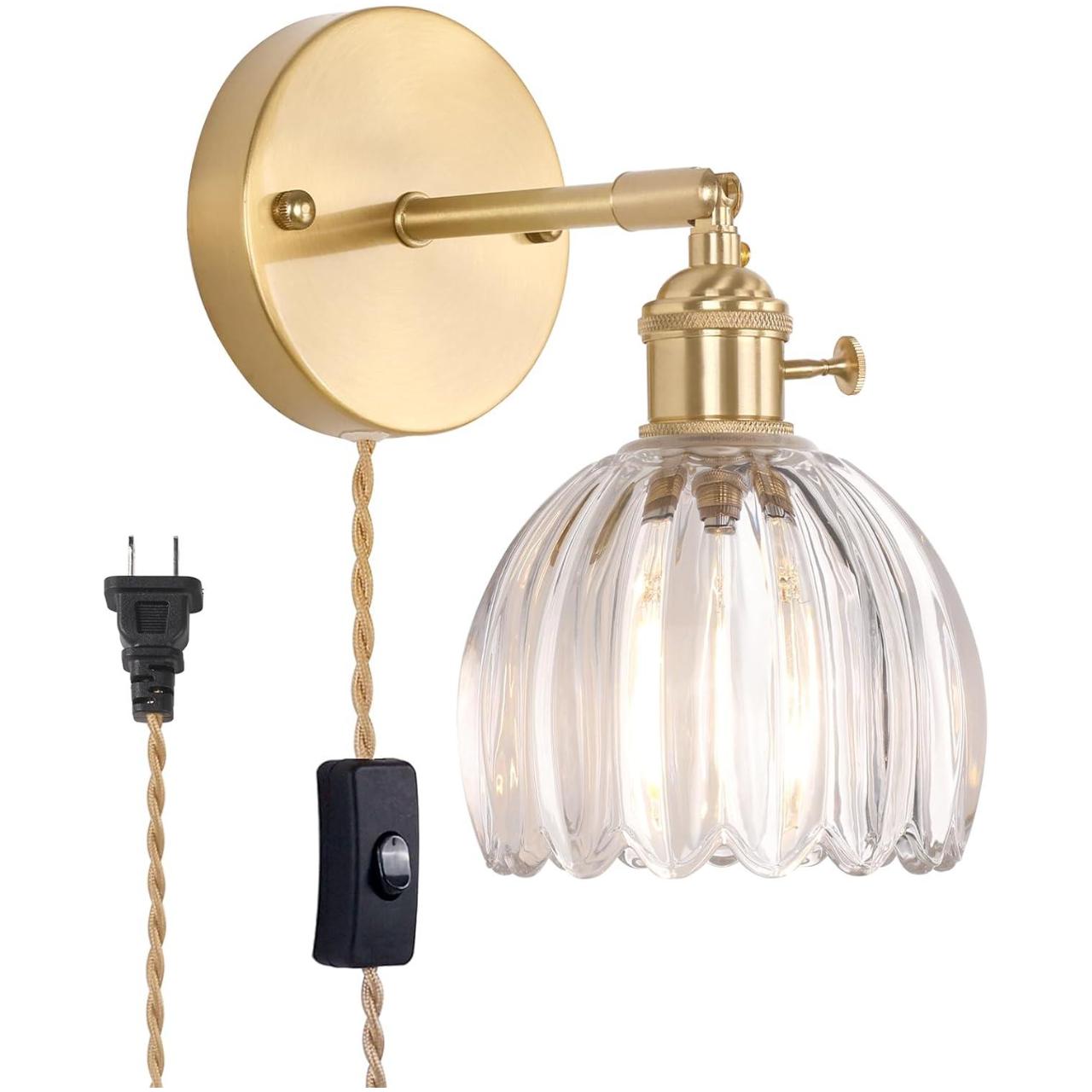 Lámpara de pared led retro transparente,lámpara de mesa enchufable, lámpara de pared de hierro forjado,iluminación decorativa, pantalla de vidrio,e27