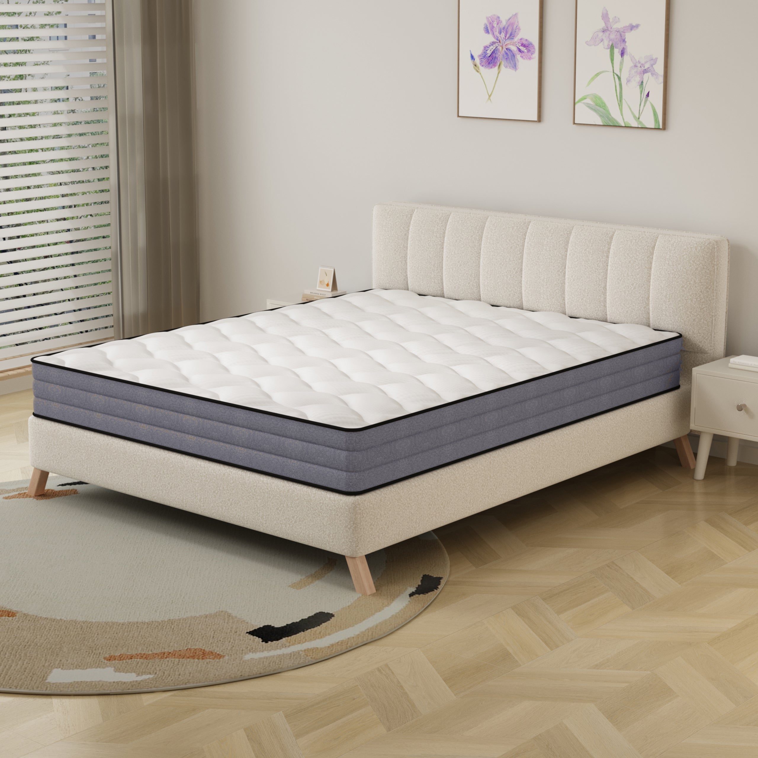 Materasso a molle insacchettate 120 x 200, certificato Oeko TEX, materasso viscoelastico con 1000 molle e rivestimento in lyocell, altezza 20 cm. - 8