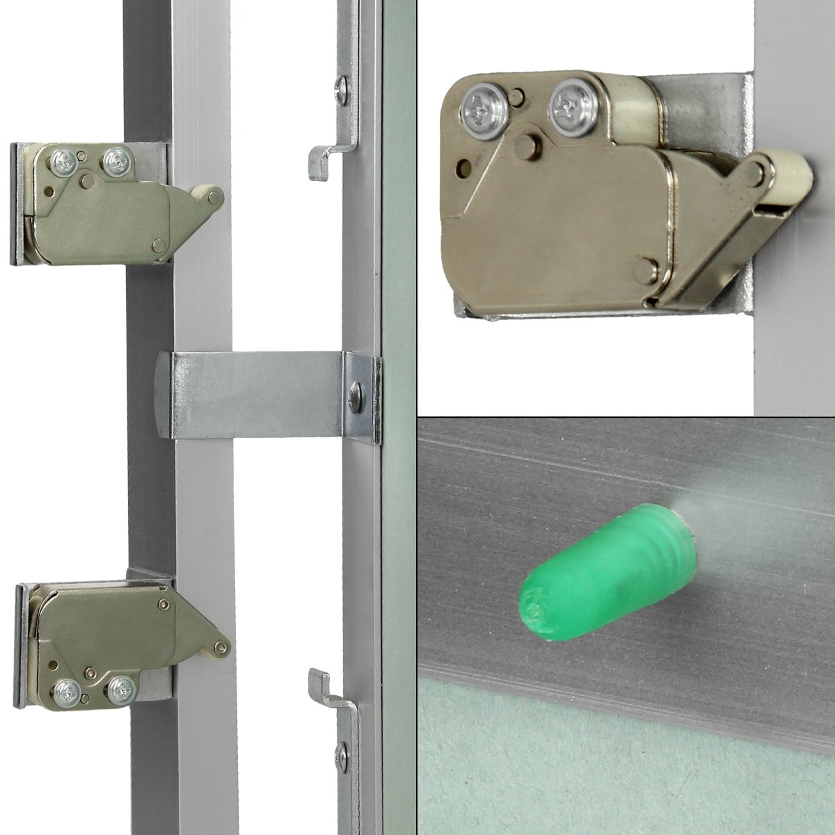 Trappe de visite 250x300 mm aluminium/vert plaque de plâtre imprégnée charnière de porte à droite/à gauche ouverture et fermeture par bouton-poussoir - 4