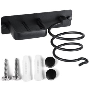 Supporto per asciugacapelli in alluminio per piastra per capelli con supporto per cavi a parete, organizer per piastre per capelli, spazzole per capelli, per bagno, camera da letto, hotel, parrucchier