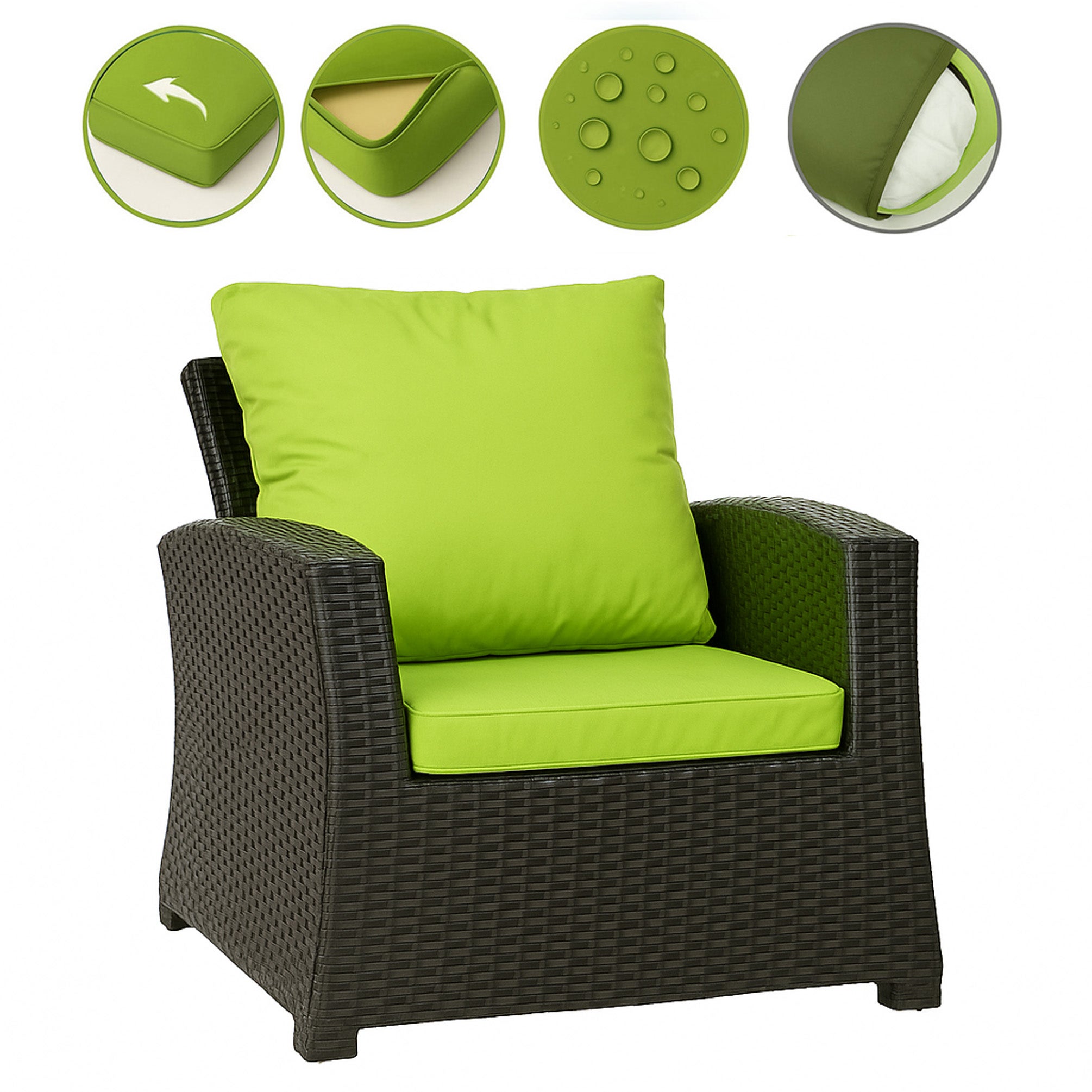 2 x Poduszki na krzesło ogrodowe 56x52x7+56x50 limonkowa poduszki na krzesło ogrodowe z oparciem fotel ogrdowy rattanowy poduszi na krzesło na balkon