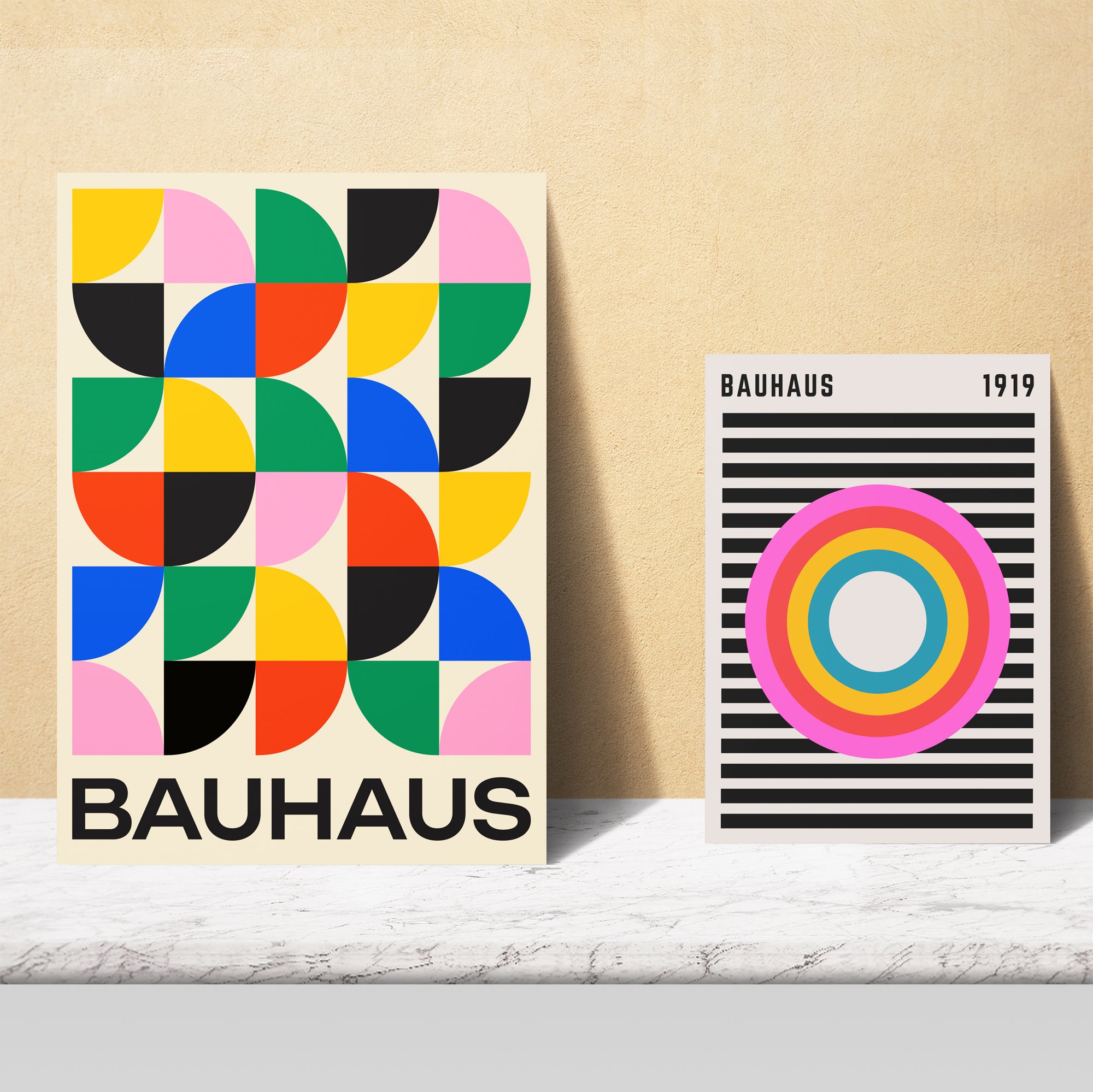 Nacnic Lot De 6 Affiches Formes Géométriques Bauhaus Couleurs Vibrantes - 3
