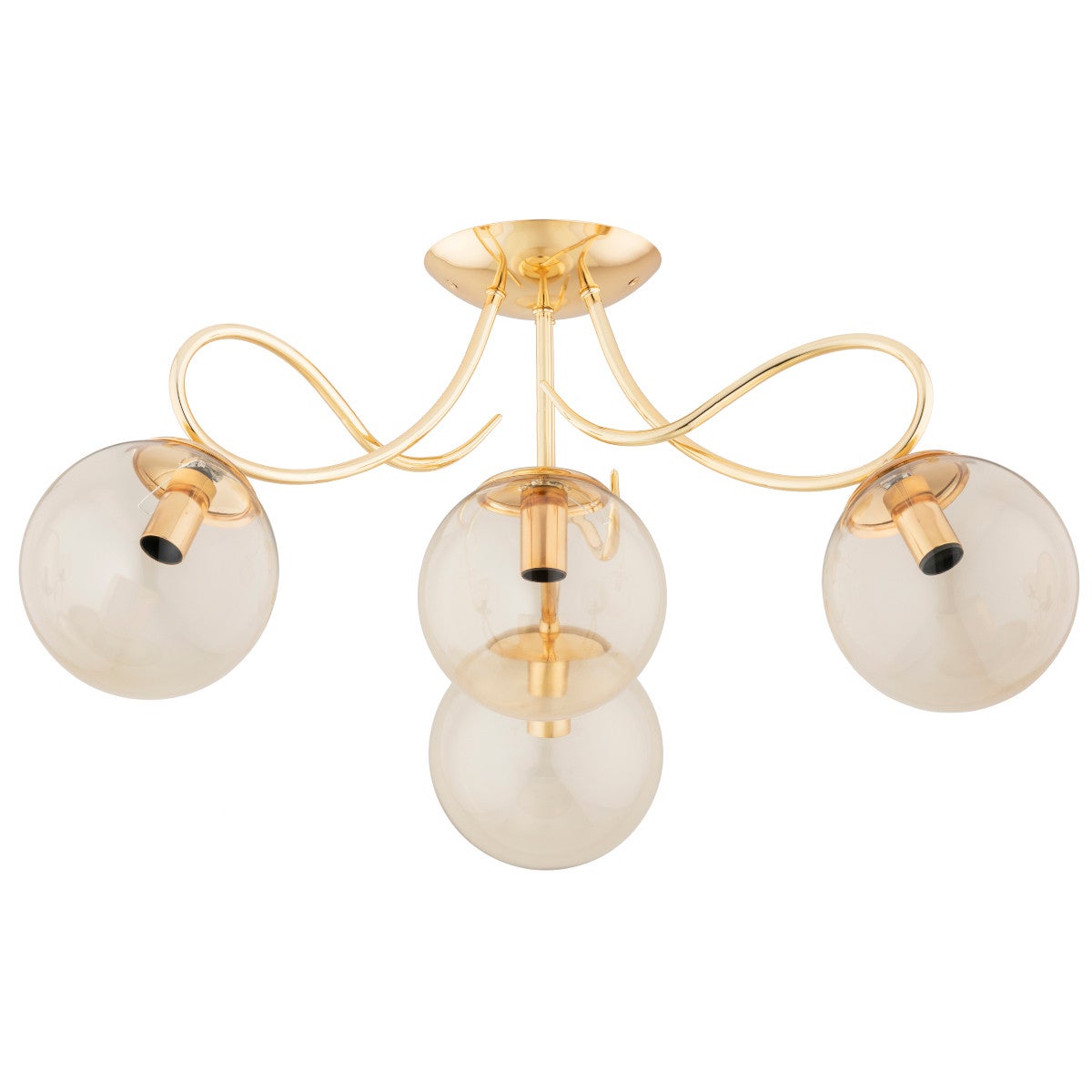 Lampa sufitowa wisząca Oxa złoto-bursztynowy 4xE14x10W wym: 32 x 58 x 58 cm szkło Alfa