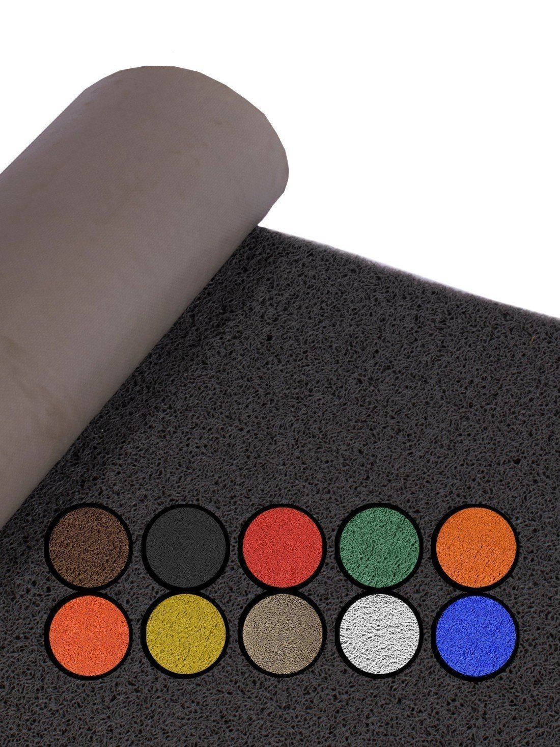 Felpudo de rizos pvc vinílico | gran resistencia y calidad | perfecto para entradas y recepciones | 1,22 x 1 m (negro con base)