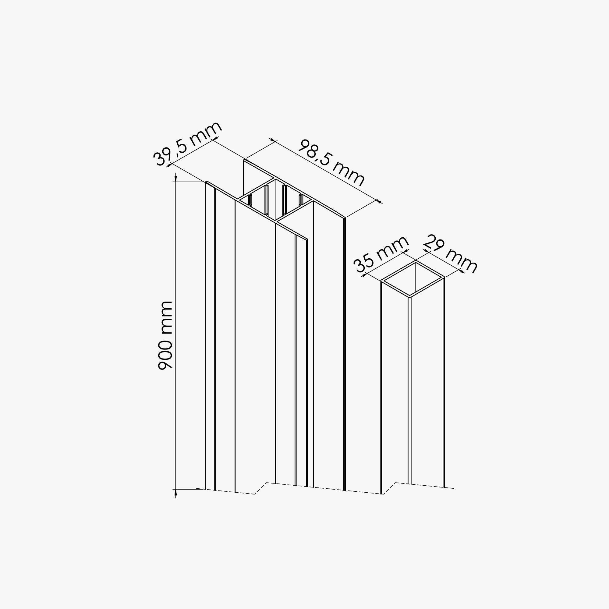 Poteau Complet SLIM 90 cm - 4
