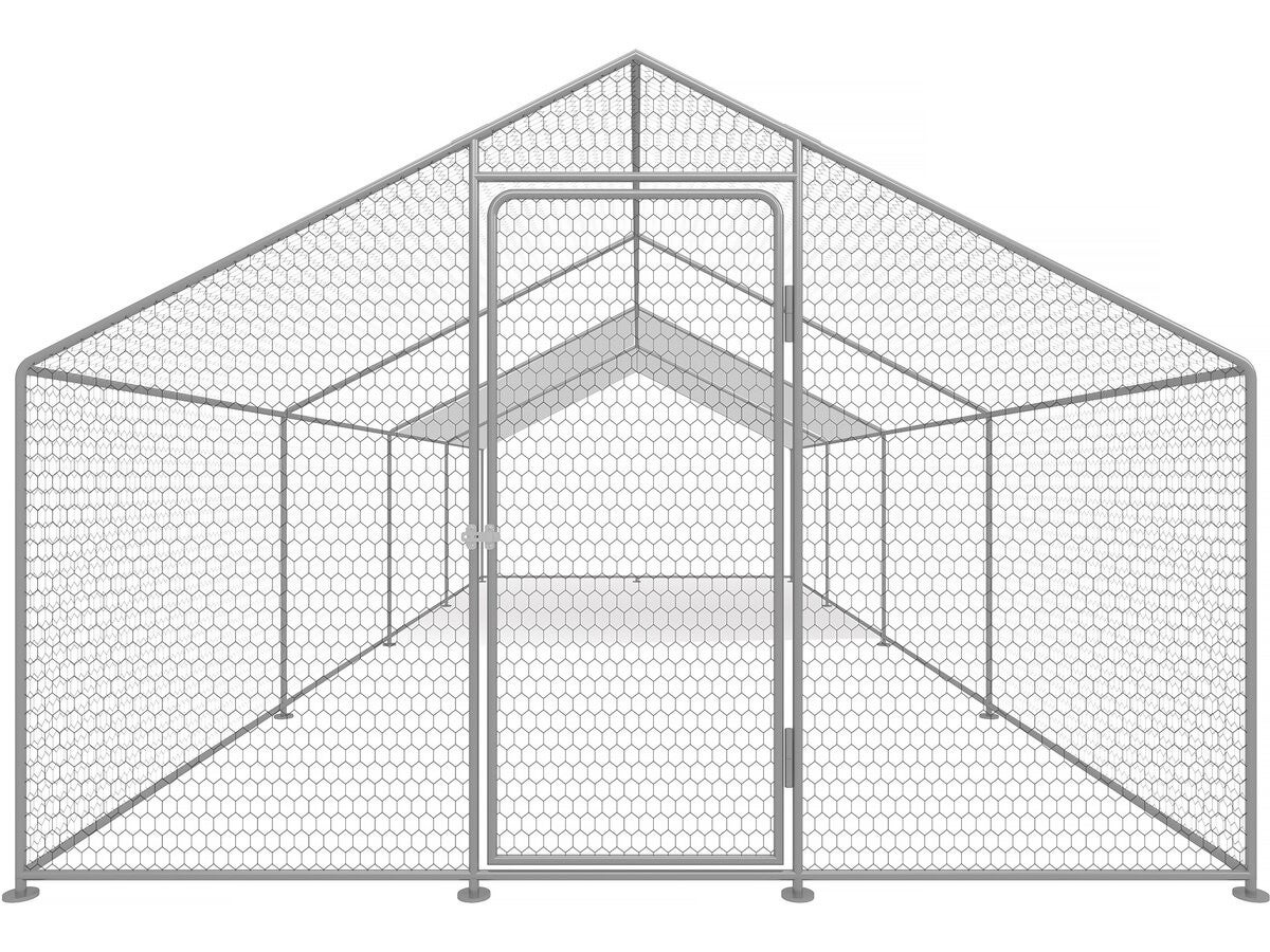 Recinto para frangos 24 m² parque de tela metálica 8 x 3 x 2 M aço galvanizado - 5