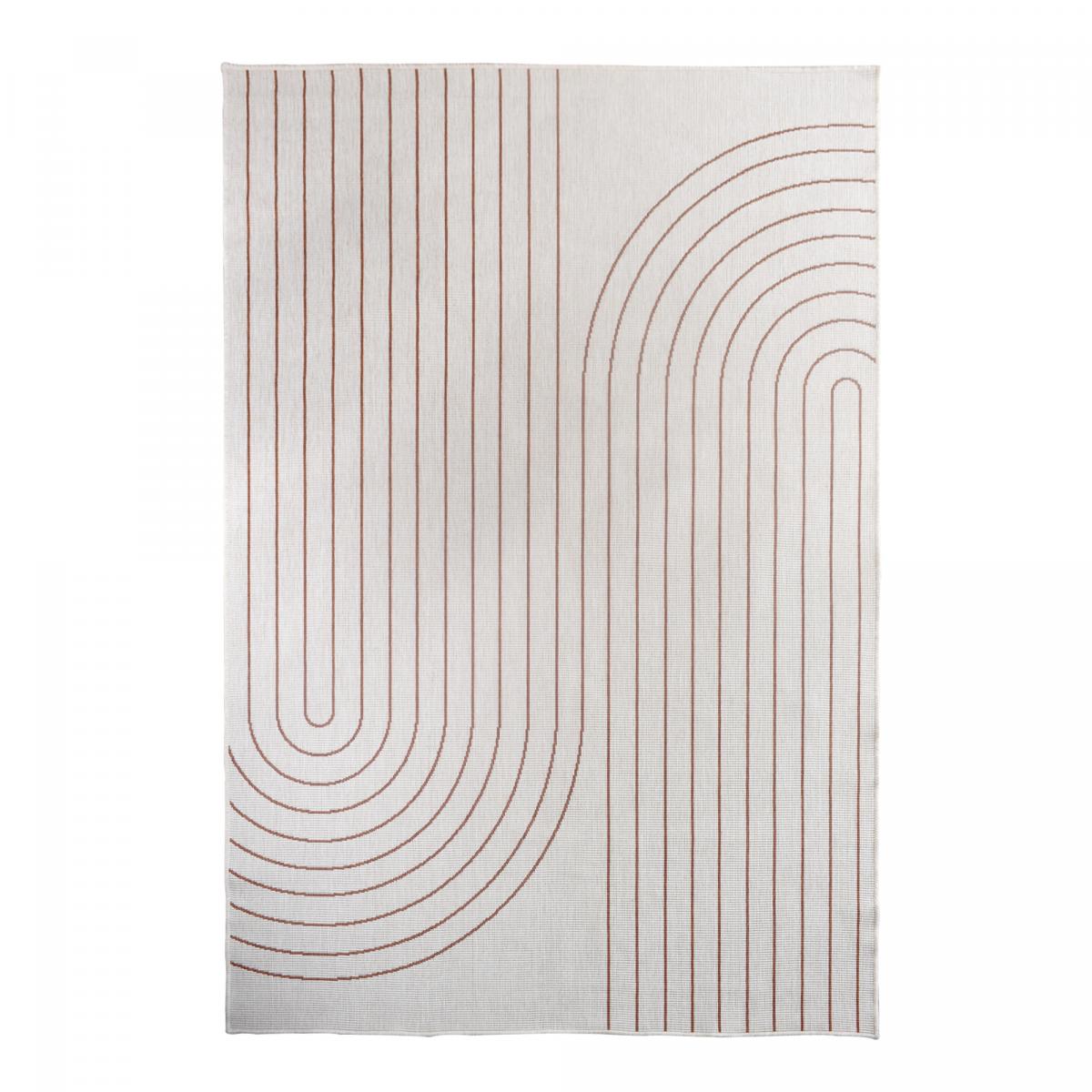 Tapis extérieur, kilim reversible 160x230 LYN2 V REVERSIBLE Terracota et crème - 4