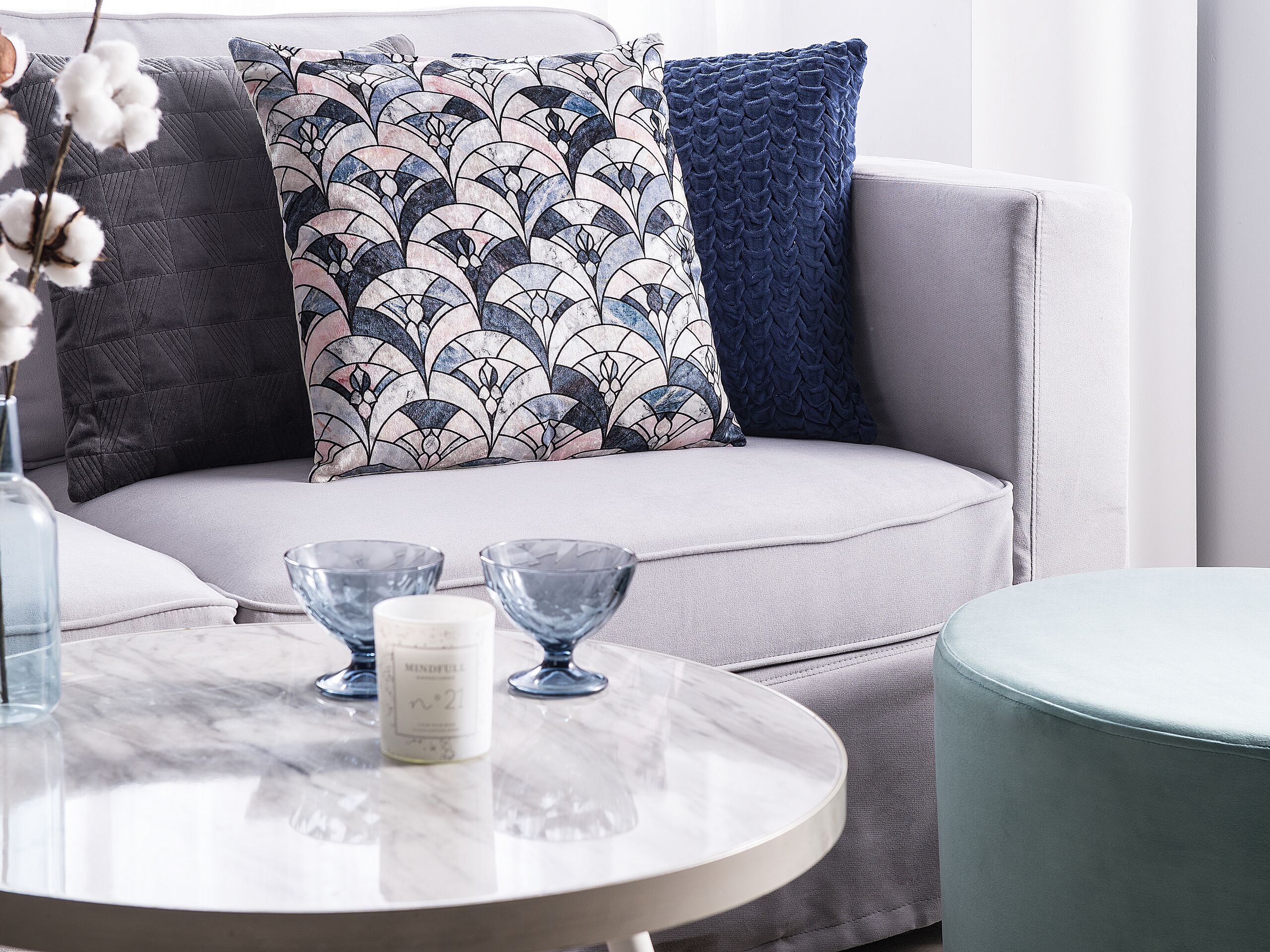 Cuscino decorativo KOODAL 45 x 45 cm Multicolore Trama geometrica - 2