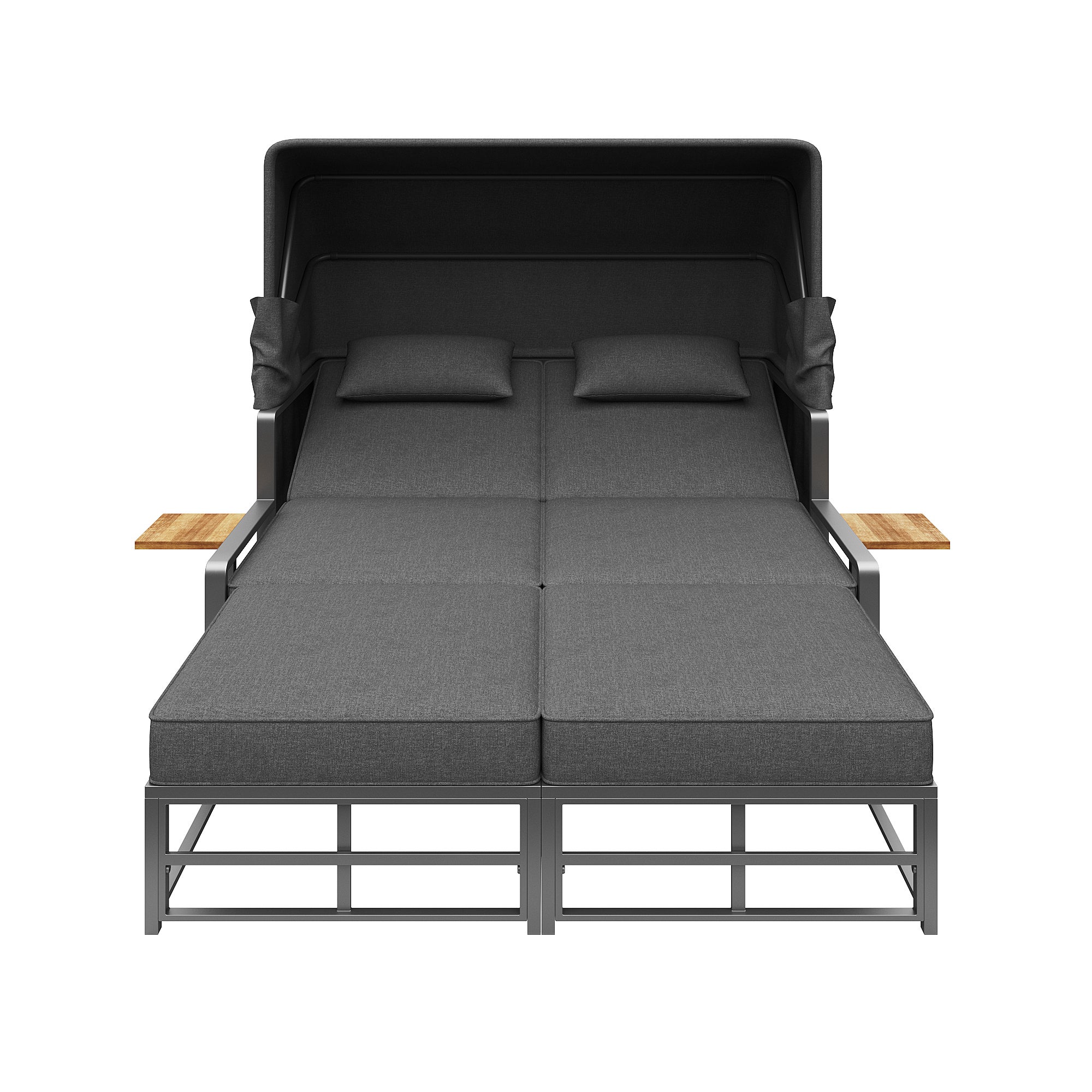 Salon bas de jardin en Métal Gris 2 personnes - 3