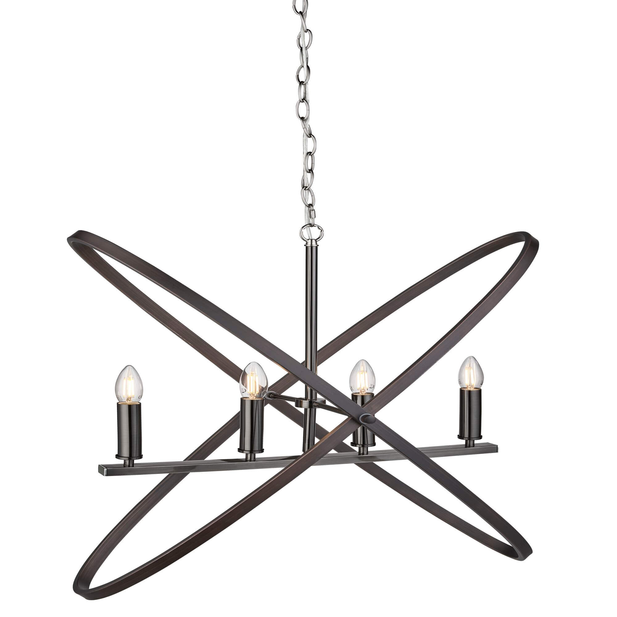 Suspension HOOPLA 4L Métal étain Diamètre 62 hauteur 150cm E14 4x60w maxi - 7